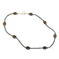Handcrafted Beaded Necklace Black, Purple & Gold Glass Beads Simply Elegant NEW