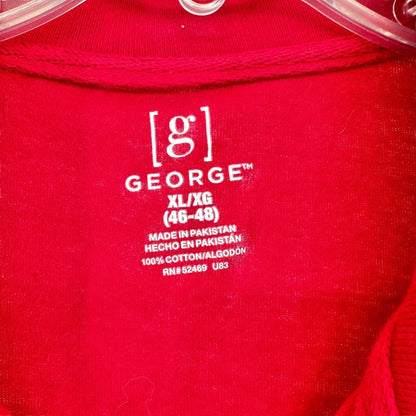TWO George Mens XL 46-48 Polo Style Shirts 1 Red 1 Black Short Sleeve