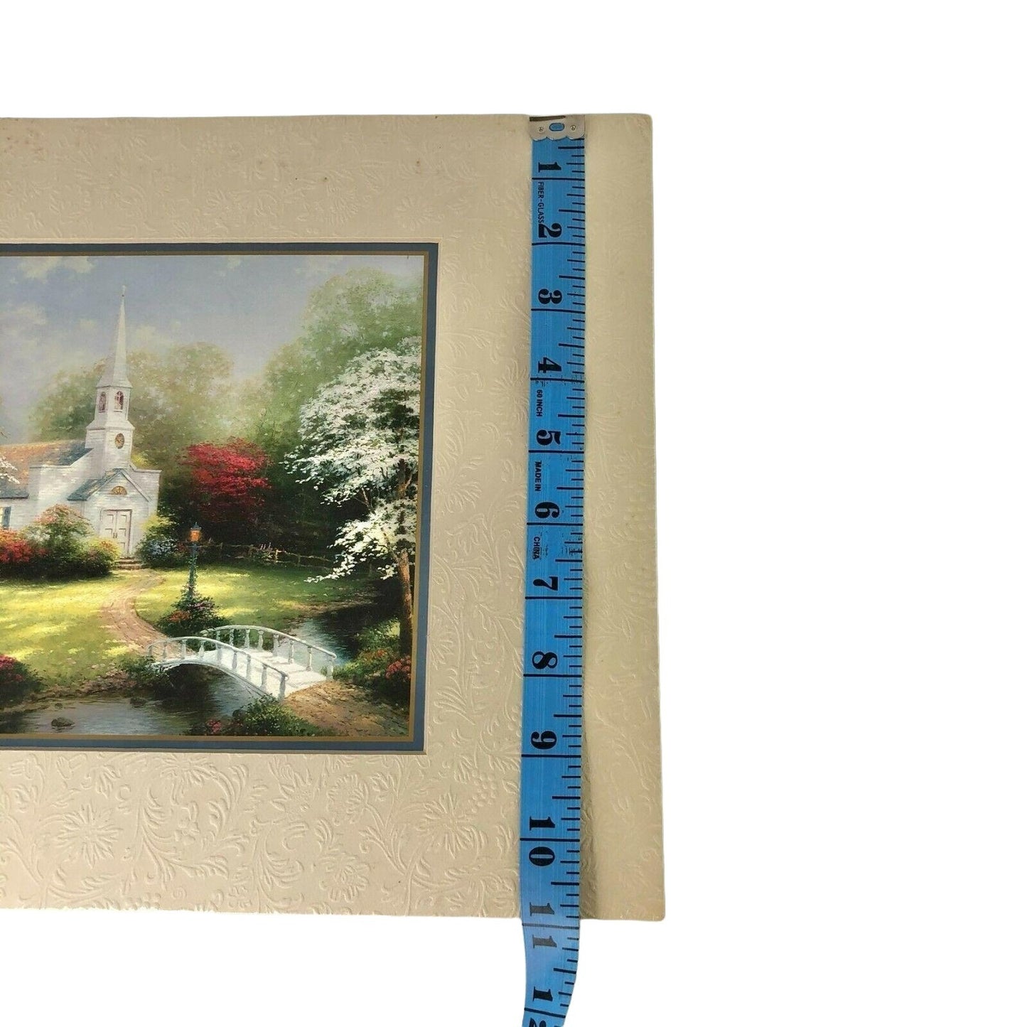 Thomas Kinkade 1999 Hometown Chapel Matted 14x11 Print With COA EUC
