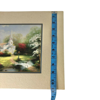 Thomas Kinkade 1999 Hometown Chapel Matted 14x11 Print With COA EUC