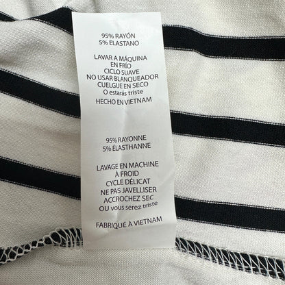 LuLaRoe Retired Julia Dress M Black and White Striped SS Form Fitting NWT