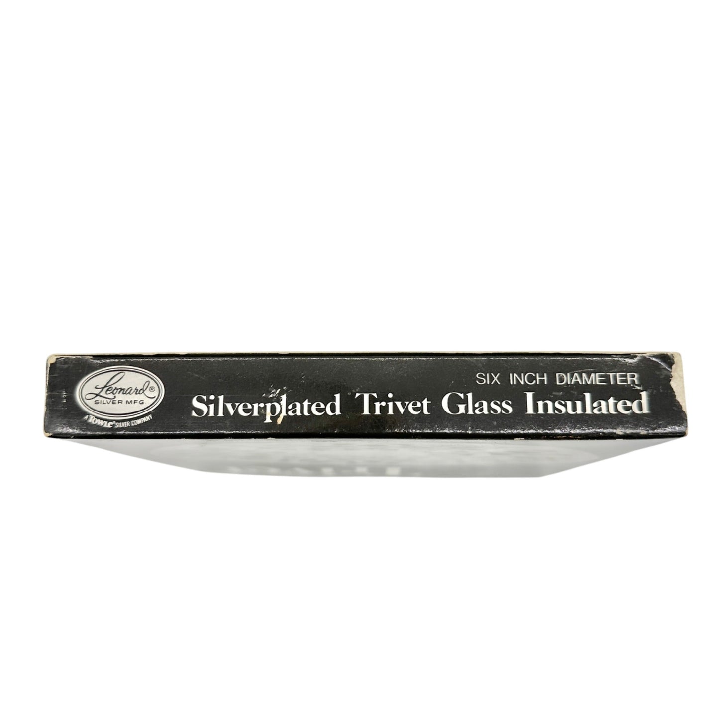 Leonard Silver Mfg Trivet 6 Inch Silverplated Glass Insulated NIB Elegant Design