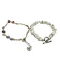 Pair of Beachy Bracelets Tan Browns Stone Like Beads