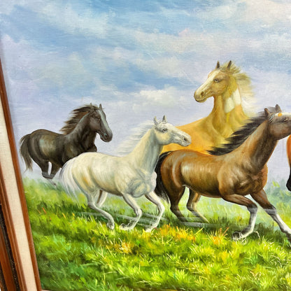 Framed Horses Print Stretched Canvas 42x30 LOCAL PICK UP ONLY