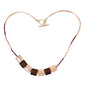 Handcrafted Glass Bead Necklace W Toggle Clasp Purple Hues Design