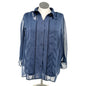 Dressbarn Sheer Blouse With Lace Details Built in Tank Top Womans 2X Navy Blue