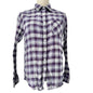 American Eagle Outfitters Boyfriend Shirt Womens S Purple Plaid Button LS