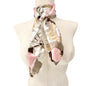 Scunci Scarf 52 x 5.5 inch Brown Tan Ecru Flowers
