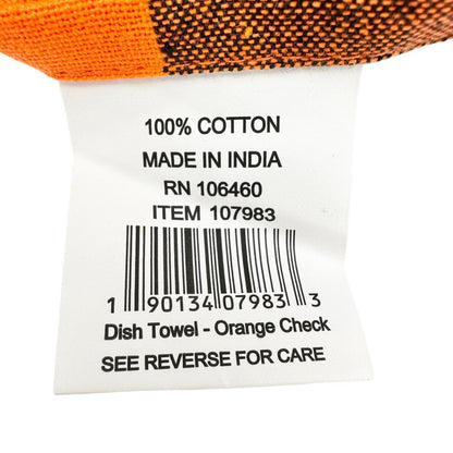 Primitives by Kathy Dish Towels 20x28 Orange Black Plaid Fall Halloween  NWT
