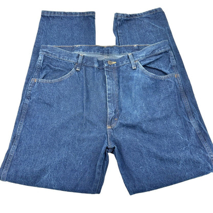 Rustler Men's 38x32 Classic Denim Blue Jeans