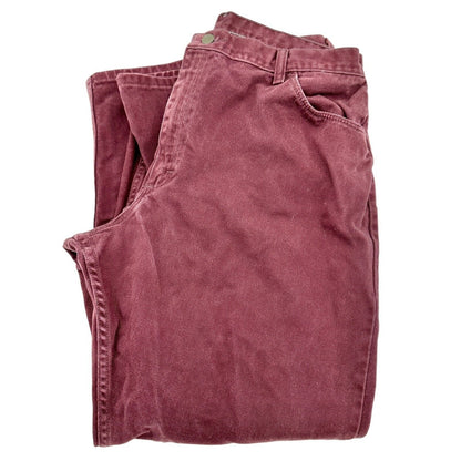 Wrangler Vintage Jeans Women's 18 x 30 Maroon Denim 5 Pocket Zip Button Closure