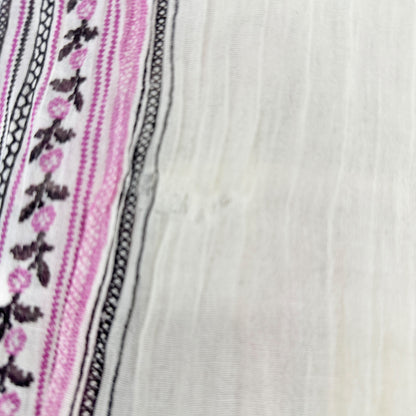 American Eagle Outfitters Scarf 73x25 Cotton Beige Pink Gray Fringe