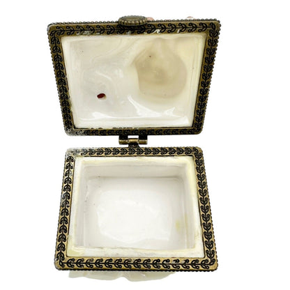 Kurt Adler Christmas Hinged Trinket Boxes Set of 3 Santas Ceramic Each Open