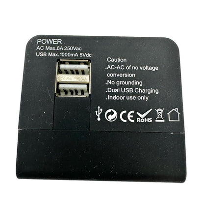 Multi-Nation Travel Adapter with USB Charger Black NEW UK Europe USA Australia