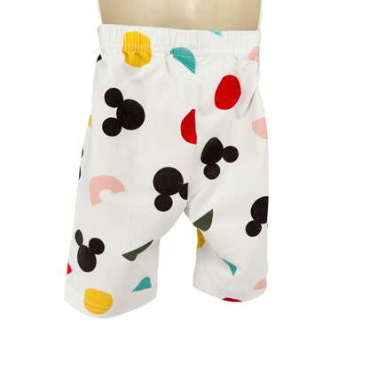 Hanna Andersson Disney Girls Size 5 Bike Shorts White Mickey Heads EUC