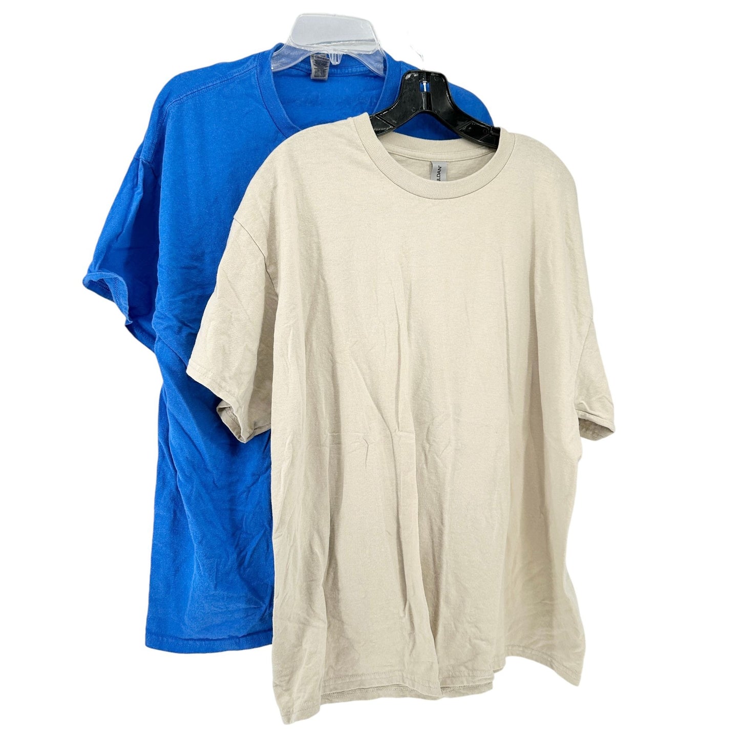 Gildan DryBlend T-Shirt Set Of 2 Mens XL Tan and Blue Comfortable Durable Casual