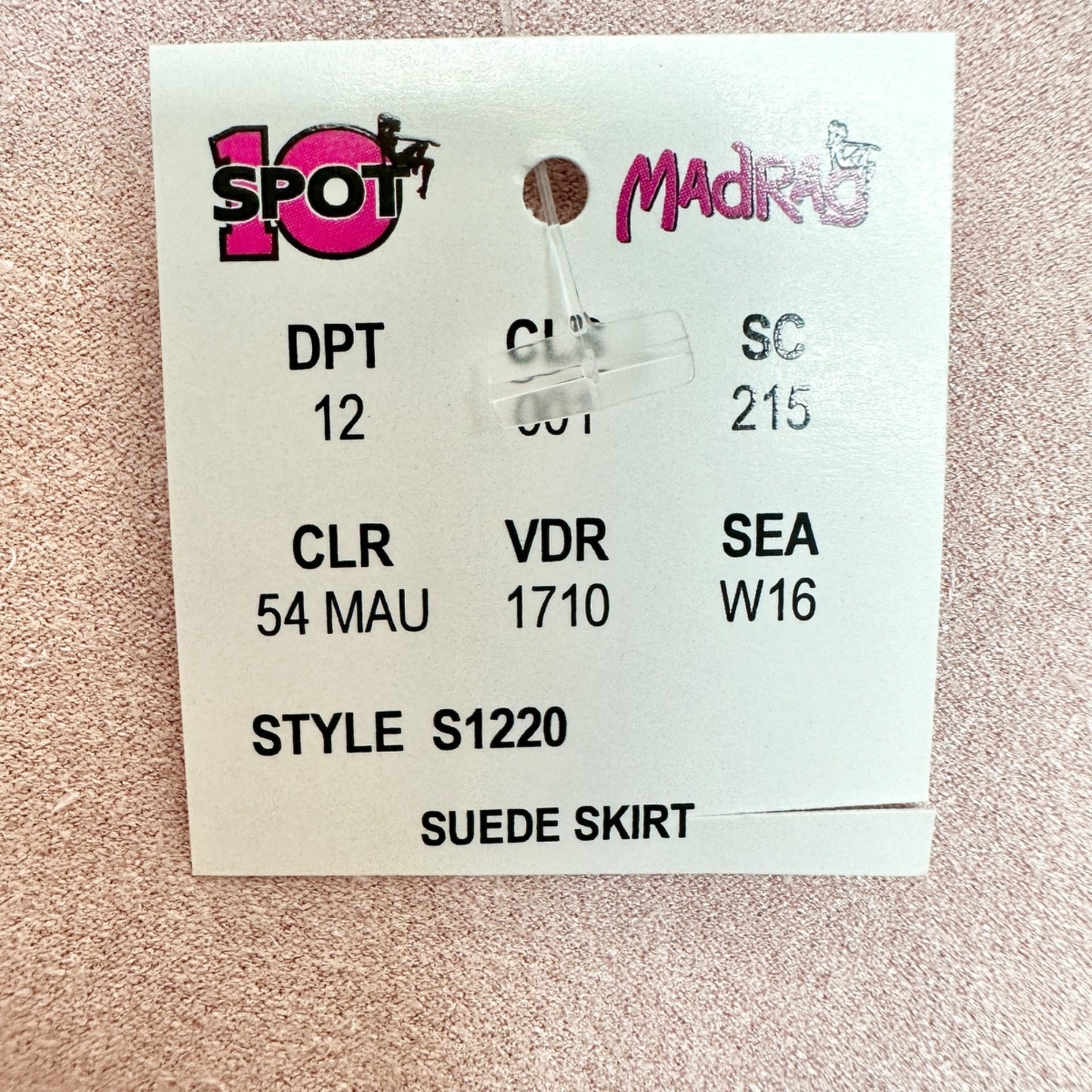 Madrag Midi Skirt Womens L Pink Suede Unique Kick Pleat Design Poly Spandex NWT