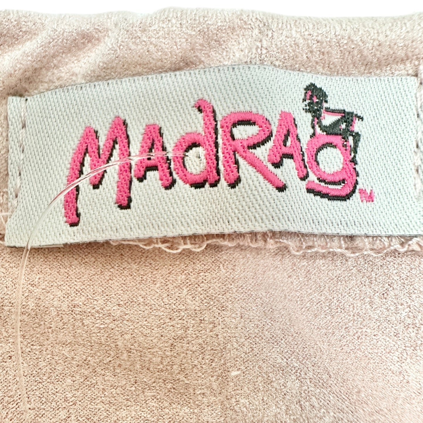 Madrag Midi Skirt Womens L Pink Suede Unique Kick Pleat Design Poly Spandex NWT