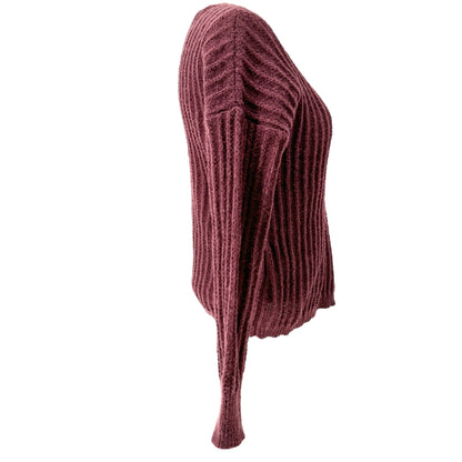 Belle du Jour Sweater Womens XS Cranberry Knit Long Sleeve Key Hole Back EUC
