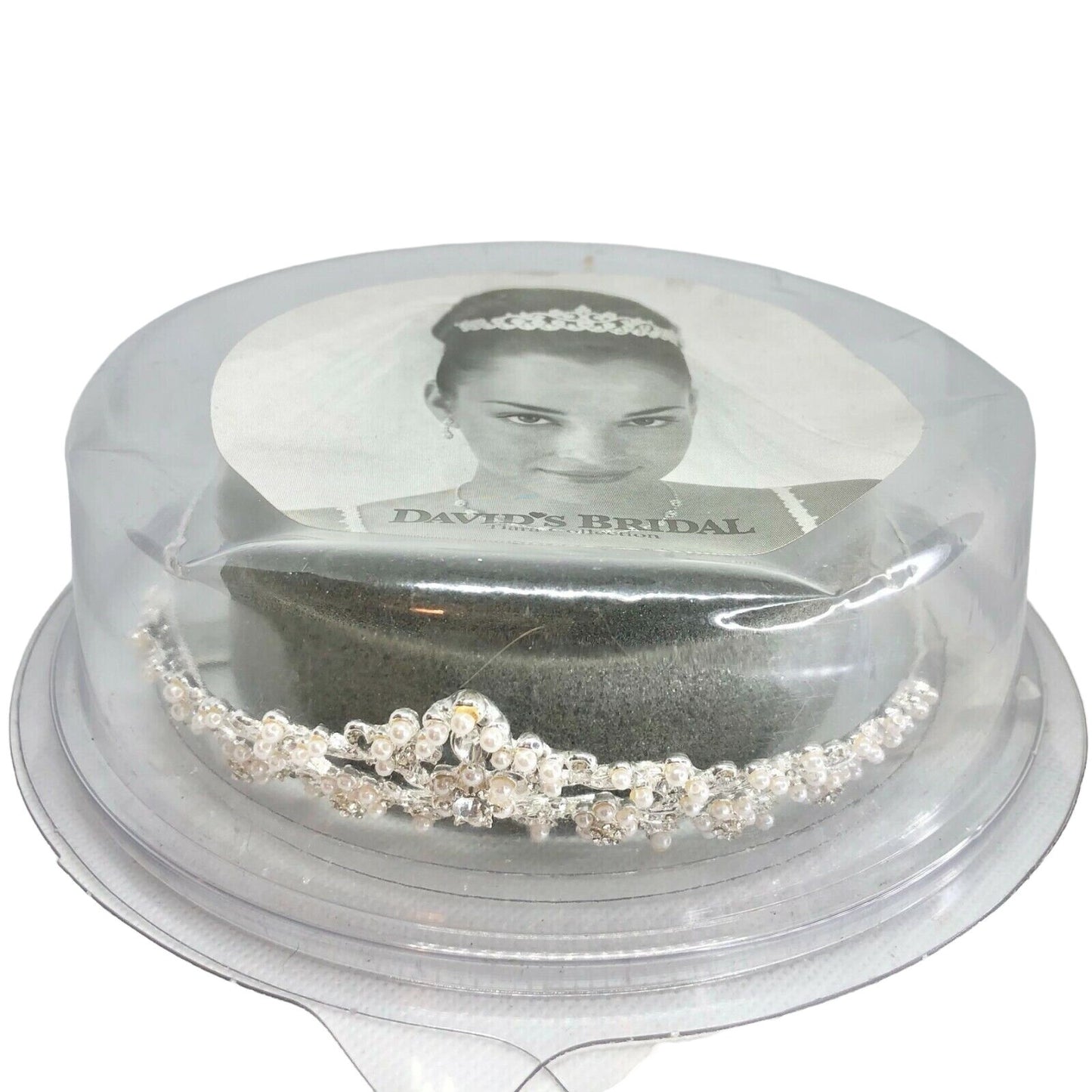 Elegant Wedding Tiara Silver Swarovski Crystals Pearls Bride David's Bridal