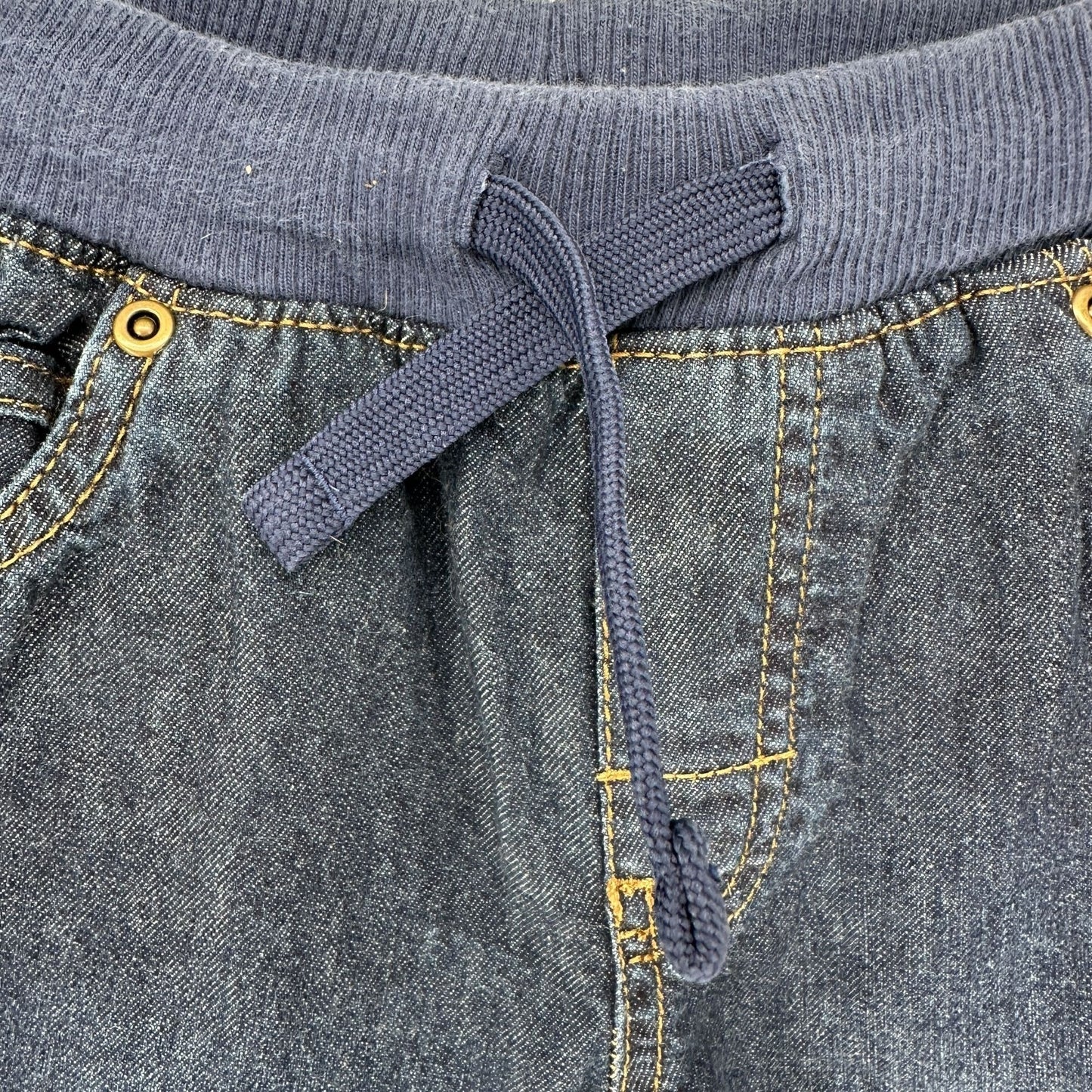 Carters Kid Size 7 Blue Elastic Waist Denim Jeans Drawstring Casual Cotton Pant