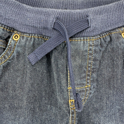 Carters Kid Size 7 Blue Elastic Waist Denim Jeans Drawstring Casual Cotton Pant