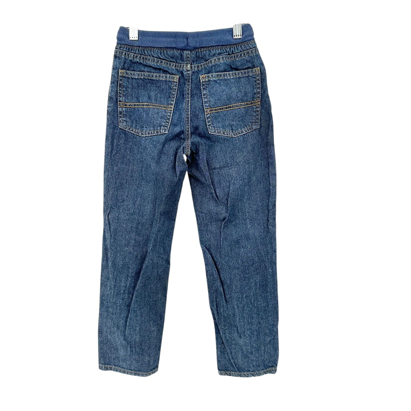 Carters Kid Size 7 Blue Elastic Waist Denim Jeans Drawstring Casual Cotton Pant