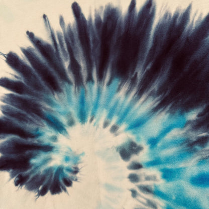 Lands End Tie-Dye Long Sleeve Shirt Kids Small Blue Spiral Cotton Unisex
