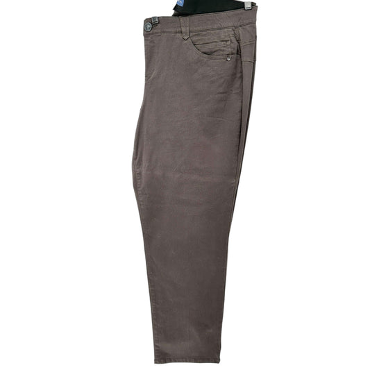 Democracy AbSolution Pants Womens 20W Brown Cotton Blend Stretch Tapered Fit