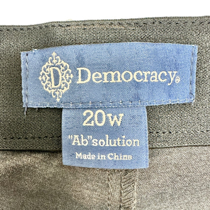 Democracy AbSolution Pants Womens 20W Brown Cotton Blend Stretch Tapered Fit