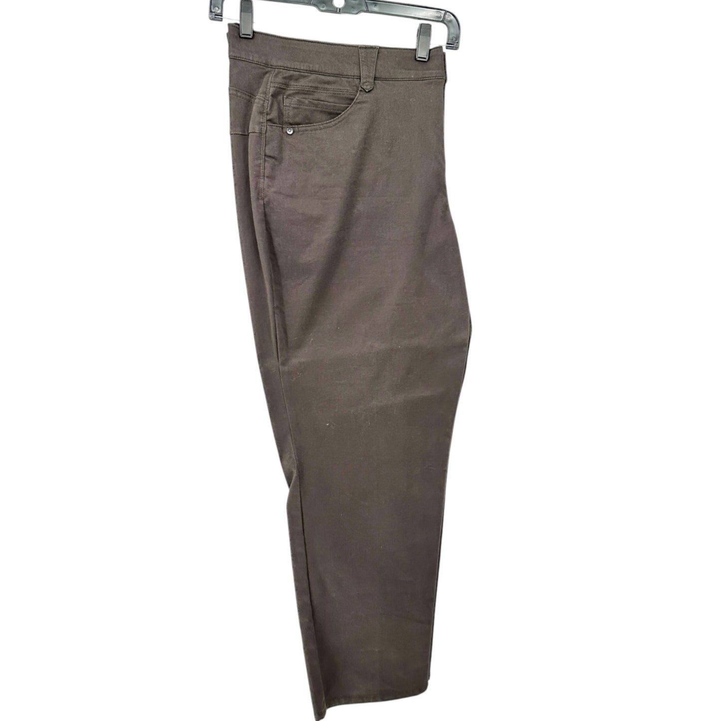 Democracy AbSolution Pants Womens 20W Brown Cotton Blend Stretch Tapered Fit