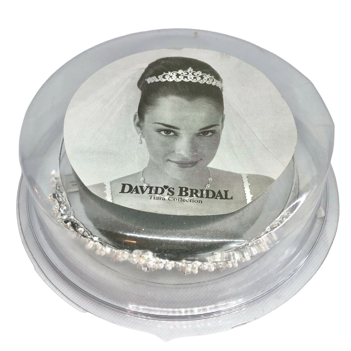 Elegant Wedding Tiara Silver Swarovski Crystals Pearls Bride David's Bridal
