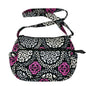 Vera Bradley Canterbury Magenta Crossbody Bag 11 x 8.5 x 4 Black White Magenta