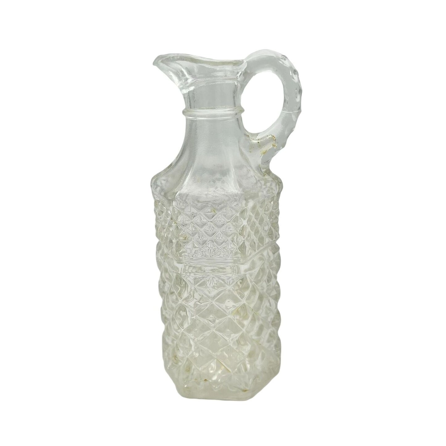 Vinegar Dispenser 7.5 x 2.5 Clear Glass Faceted Vintage