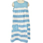 Hanna Andersson Girls Size 5 Sun Dress Blue White Stripe Flair Tank Front Pocket