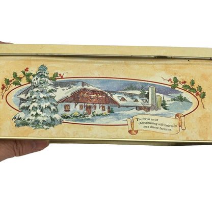 Swiss Colony Christmas Monroe Wisconsin Empty Tin Container Christmas