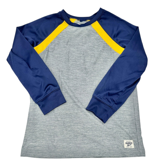 Oshkosh Bgosh Boys Shirt Boys Size 8/8A Heather Gray Navy Raglan Long Sleeves