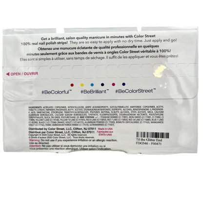 Color Street Nail Polish Strips TIL THE GLITTER END New Sealed Package