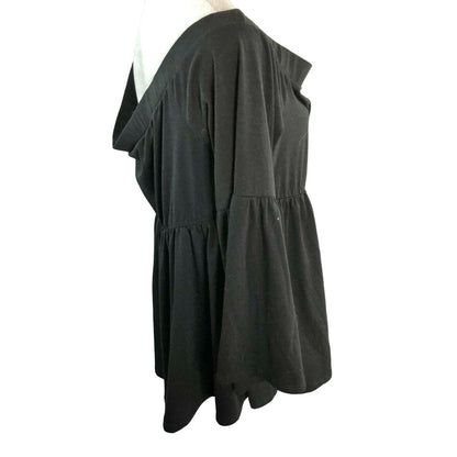 Torrid Black Off Shoulder Bell Knit Top Size 2 Bell Sleeves Elastic Waist