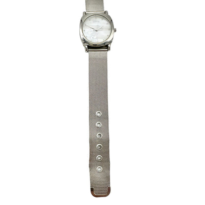 Disney Mickey Mouse Watch Stainless Steel Silver Metal Mesh Buckle Strap