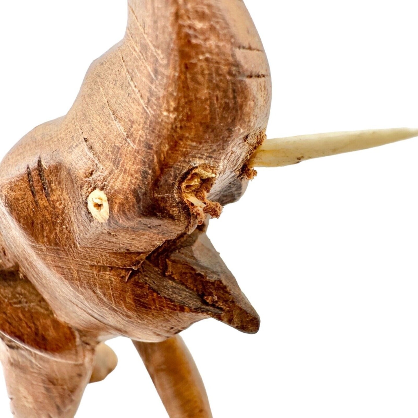 Set of 3 Wooden Animal Figures Elephant Ox Antelope Hand Carved in Kenya
