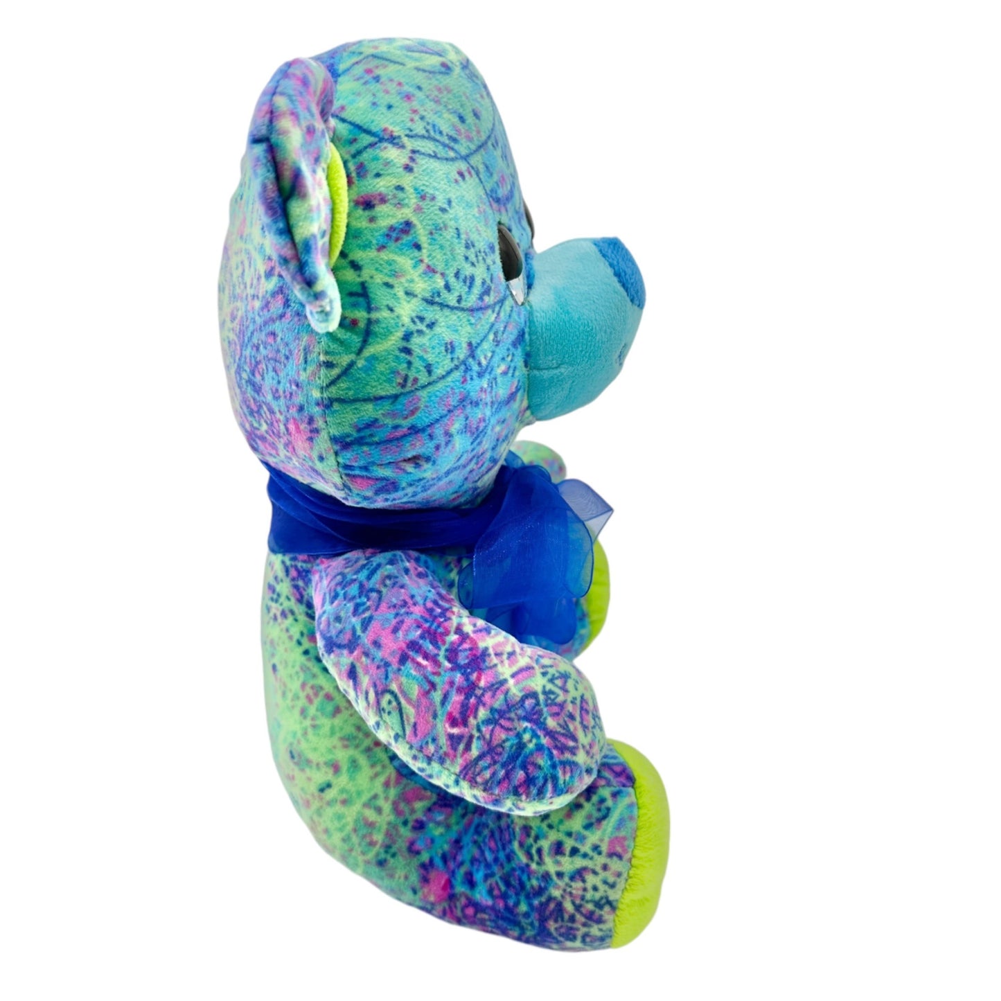 Fiesta Sitting Scribble Plush Bear Toy Blue Yellow Green Age 3+  11x10x7