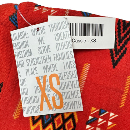 LuLaRoe Cassie Skirt XS Orange Southwestern Tribal Look Pencil Skirt NWT
