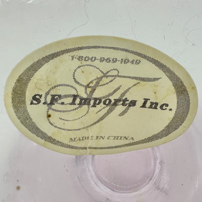 S. F. Imports Set of 3 Elegant Vintage Glasses 2 Pink and 1 Green 5 Inches Tall