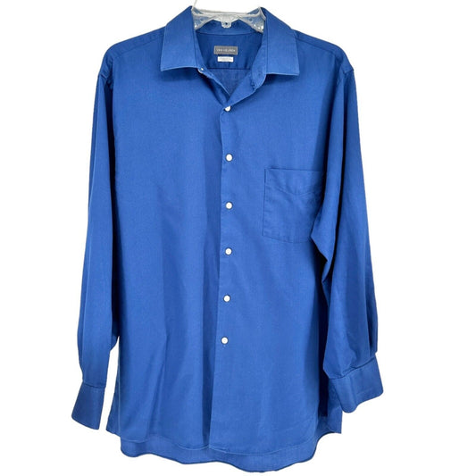 Van Heusen Men's Regular Fit Dress Shirt Blue 16.5 32/33 LS Stretch