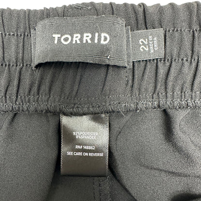 Torrid Dress Pants Womens 22 Black Wide Leg Elastic Waist Zip Up Pockets