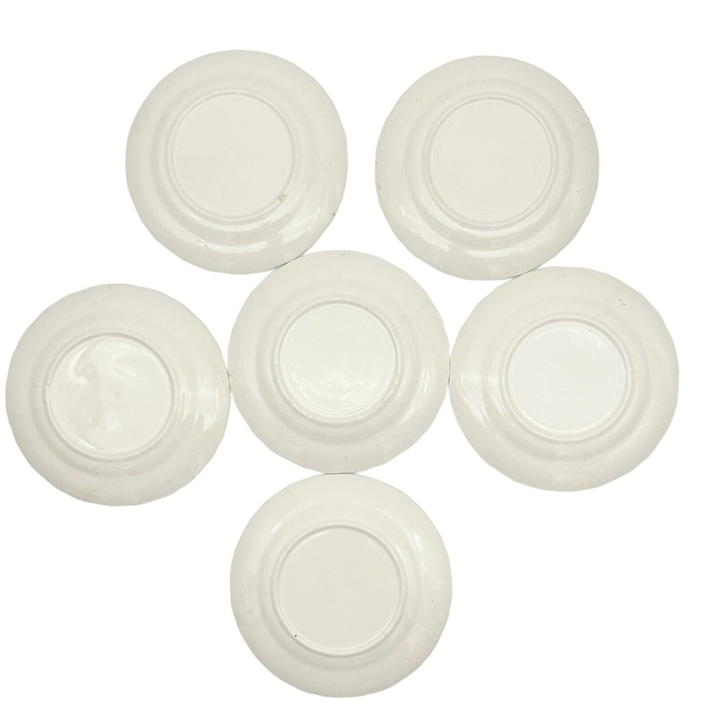China Set of 6 Bread Plates Cream Gold Trim Center Courting Couple Man and Woman
