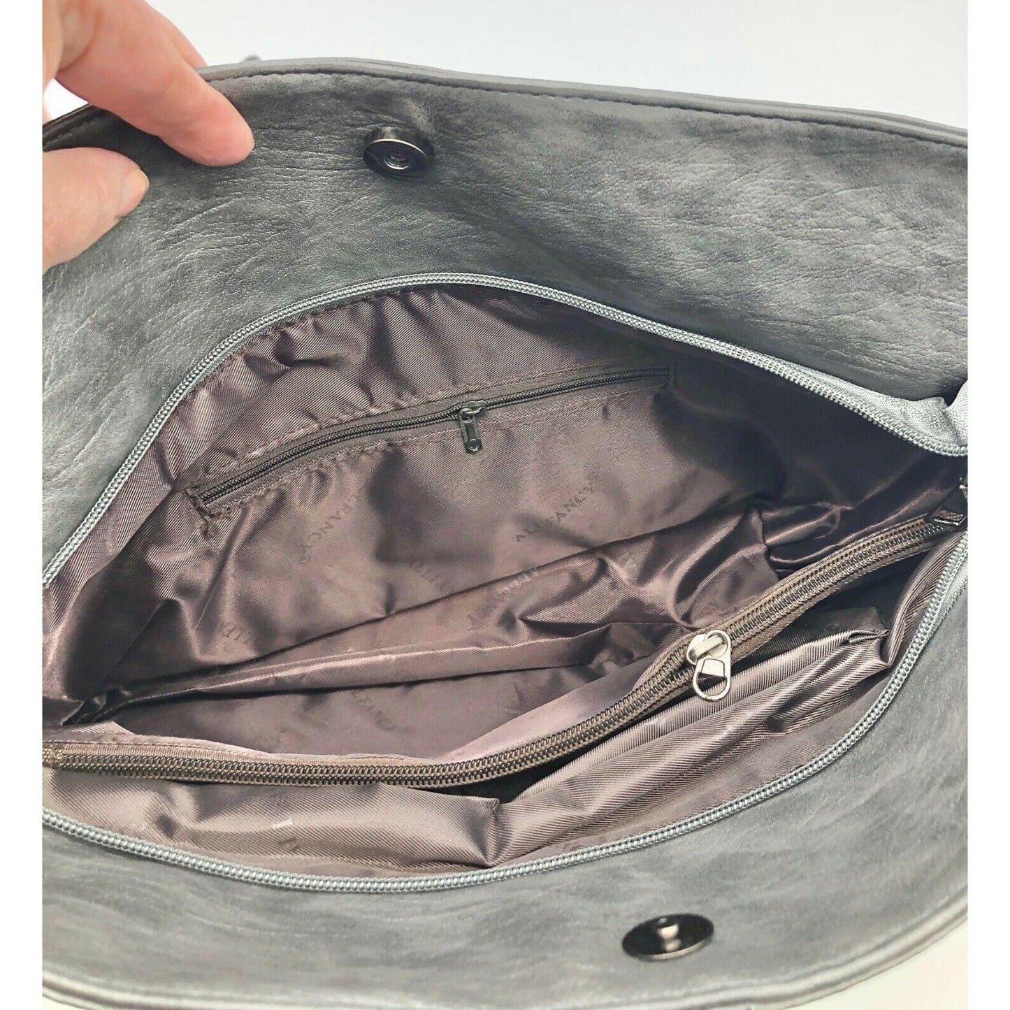 All Fancy Gray Tote Bag W Optional Strap Several Pockets Inside and Out
