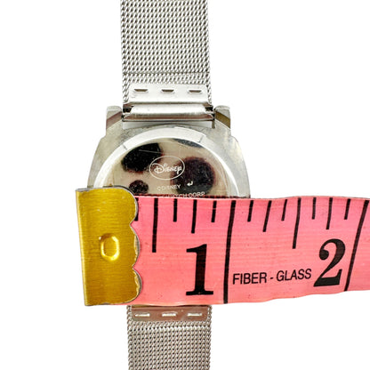 Disney Mickey Mouse Watch Stainless Steel Silver Metal Mesh Buckle Strap