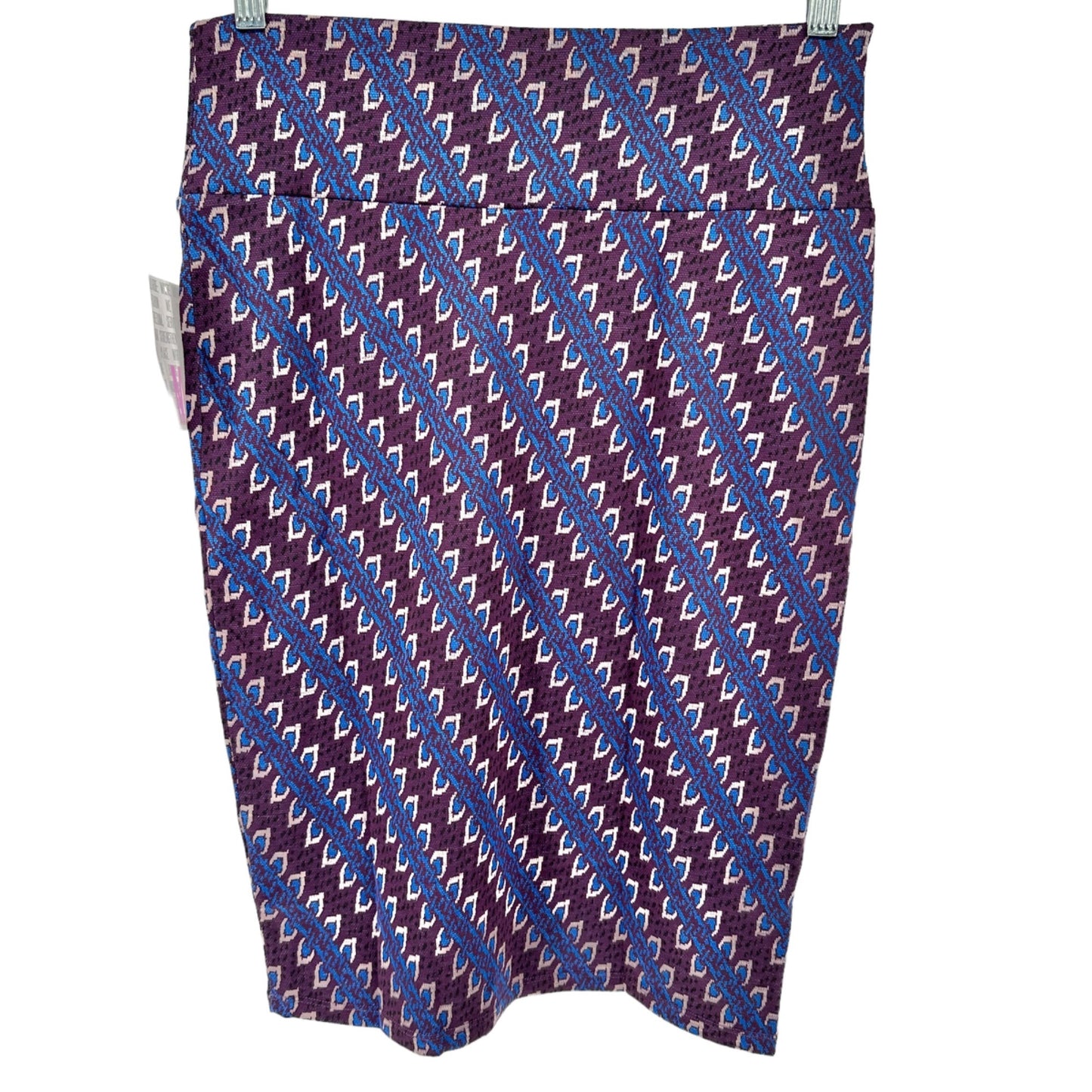 LuLaRoe Cassie Skirt Womens M Purple Blue Gray Graphic Print NWT